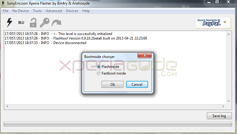 Flash tool for xperia play